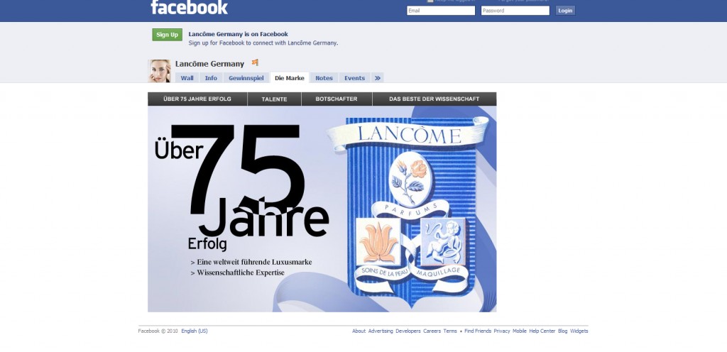 LancomeGermany LancomeGermany 1024x496 40 Great Examples of Facebook Fan Page Designs
