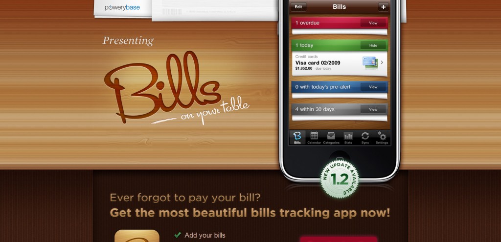 bills bills 1024x496 100 Wonderfully Designed iPhone App Websites