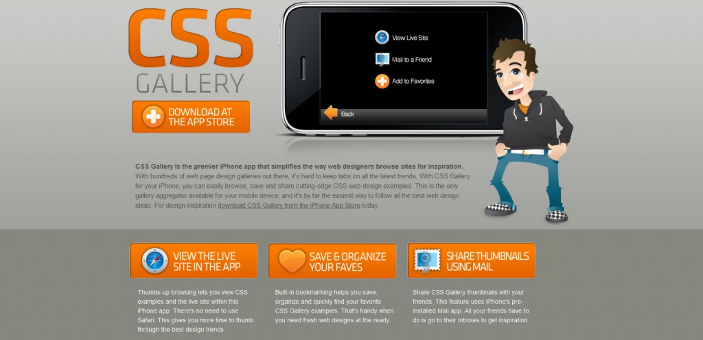 cssgalleryapp cssgalleryapp 1024x496 100 Wonderfully Designed iPhone App Websites
