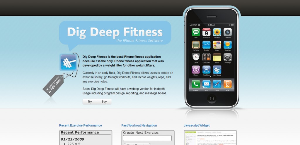 digdeepfitness digdeepfitness 1024x496 100 Wonderfully Designed iPhone App Websites