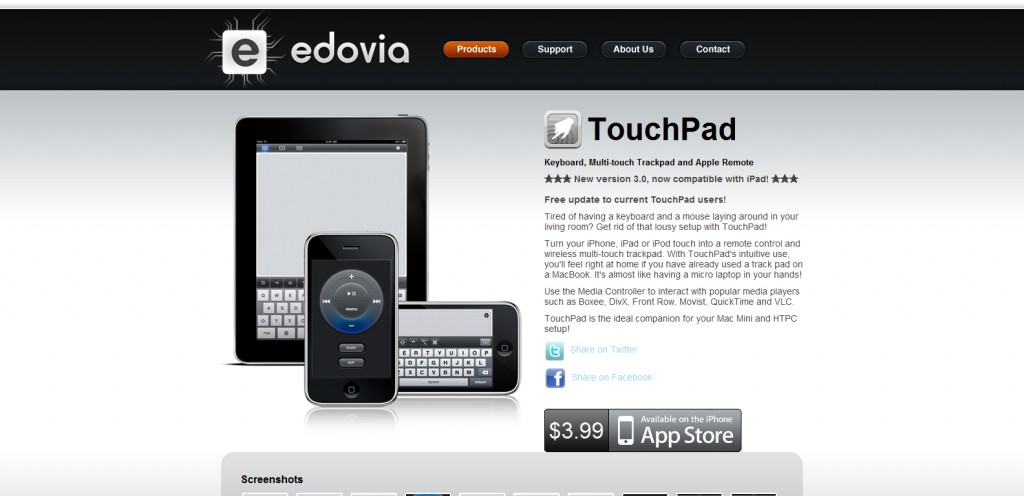 edovia edovia 1024x496 100 Wonderfully Designed iPhone App Websites