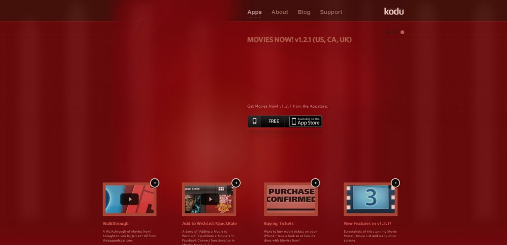 kudo kudo 1024x496 100 Wonderfully Designed iPhone App Websites