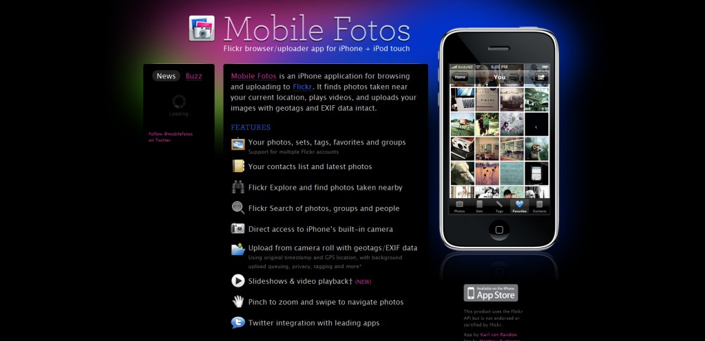 mobilefotosapp mobilefotosapp 1024x496 100 Wonderfully Designed iPhone App Websites