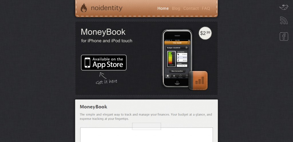 moneybookapp moneybookapp 1024x496 100 Wonderfully Designed iPhone App Websites