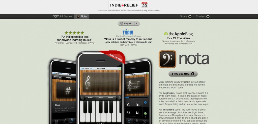 noteapp noteapp 1023x492 100 Wonderfully Designed iPhone App Websites