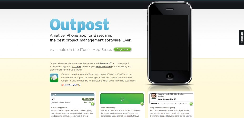 outpostapp outpostapp 1024x496 100 Wonderfully Designed iPhone App Websites