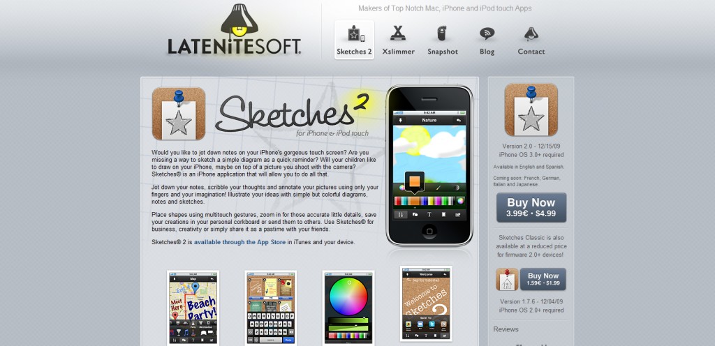 sketches sketches 1024x496 100 Wonderfully Designed iPhone App Websites