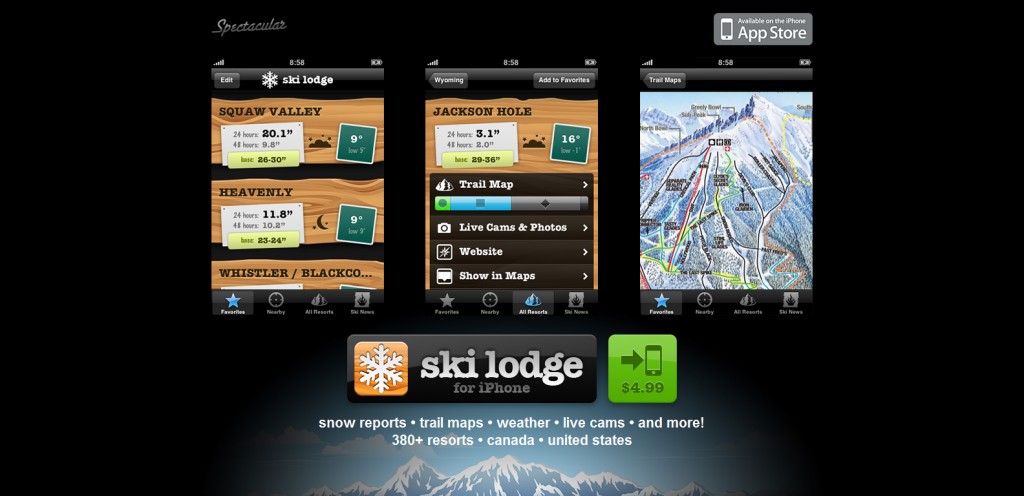 skilodgeapp skilodgeapp 1024x496 100 Wonderfully Designed iPhone App Websites