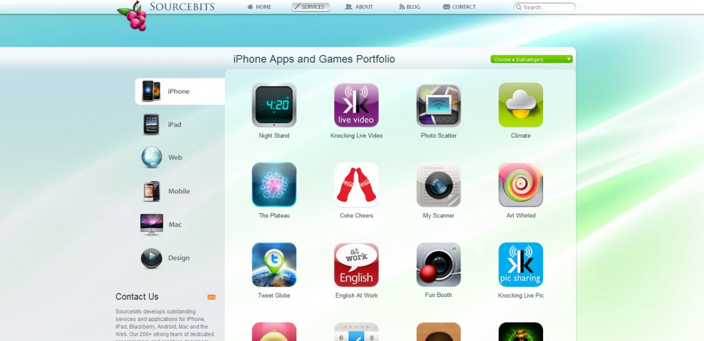 sourcebits sourcebits 1024x496 100 Wonderfully Designed iPhone App Websites