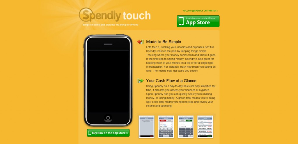 spendly spendly 1024x496 100 Wonderfully Designed iPhone App Websites