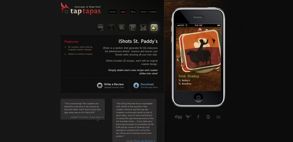 taptapas taptapas 1024x496 100 Wonderfully Designed iPhone App Websites