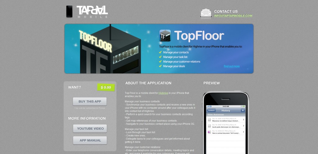 topfloor topfloor 1024x496 100 Wonderfully Designed iPhone App Websites