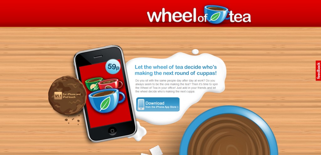 wheeloftea wheeloftea 1024x496 100 Wonderfully Designed iPhone App Websites