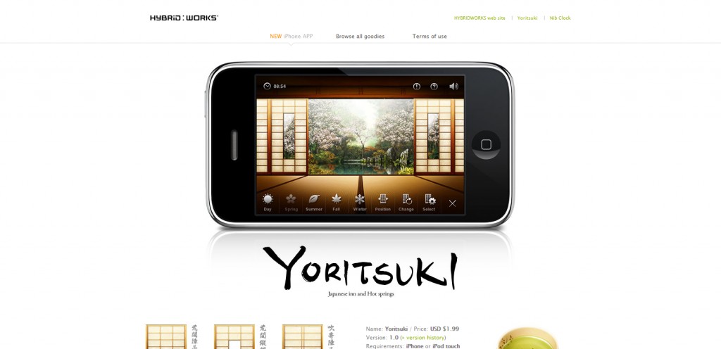 yoritsuki yoritsuki 1024x496 100 Wonderfully Designed iPhone App Websites