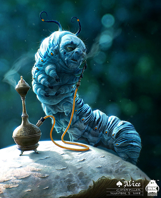 Alice-Caterpillar Alice Caterpillar 55 Captivating Examples of Illustration Art