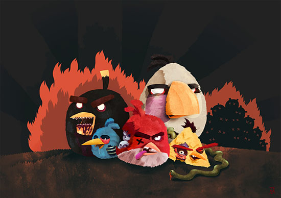 Angry Zombie Birds 30 Amazing Fan Inspired Angry Bird Artworks 