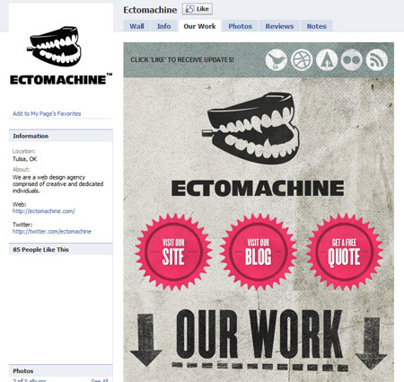 20110130 ectomachine1 40 Facebook Fan Page Designs and Practices 