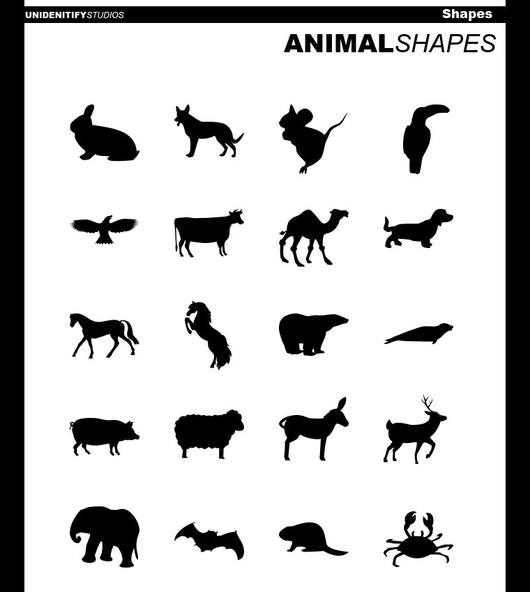 animal shapes for photoshop free download