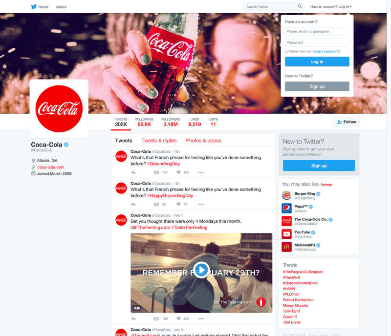 CocaCola Twitter