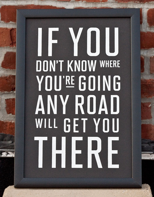 if you dont know where you are going any road will get you there