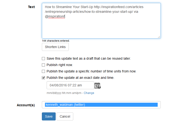 Social oomph scheduling