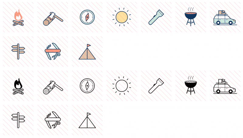 Camping Icons Preview