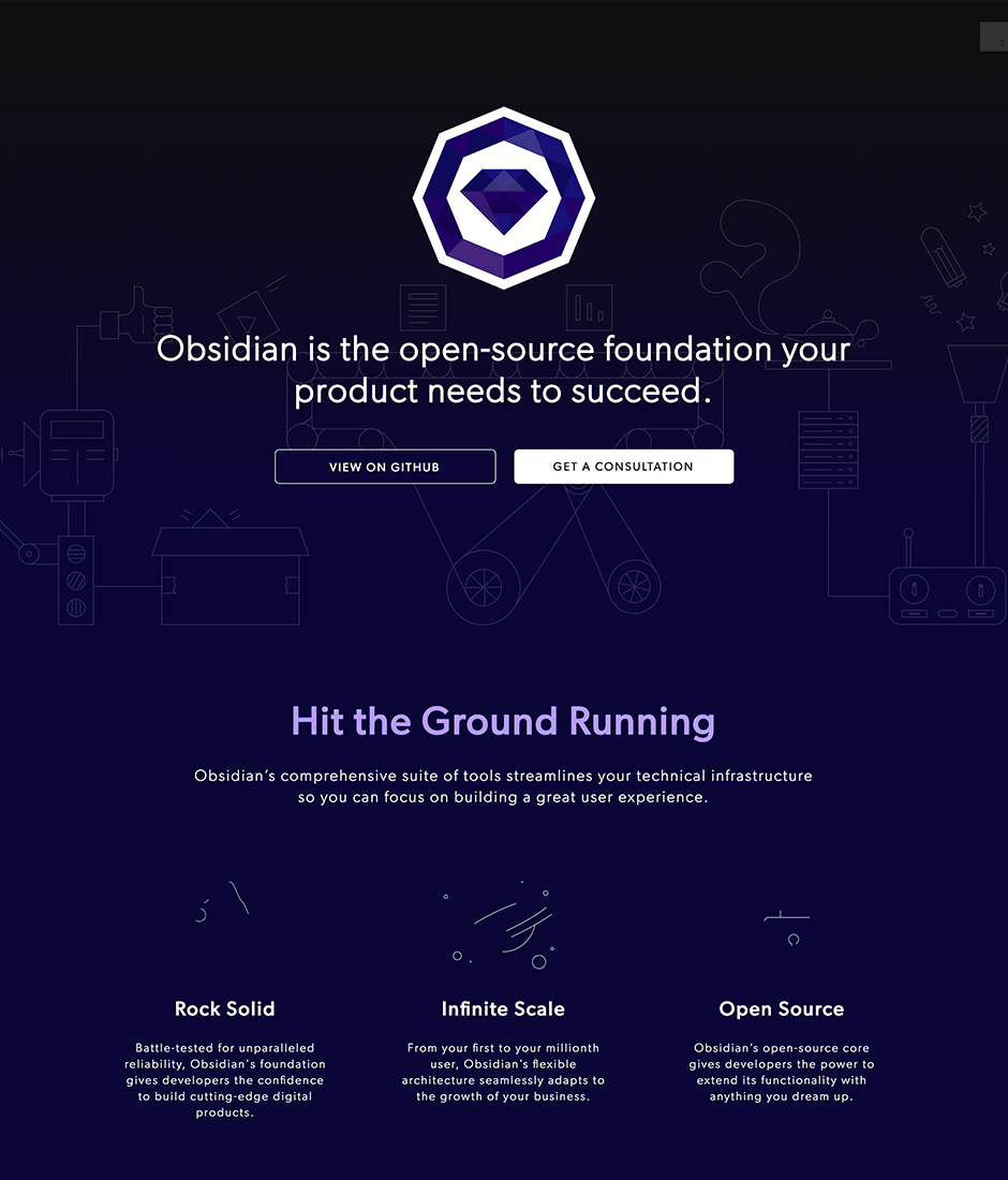 Obsidian Product Landing Page