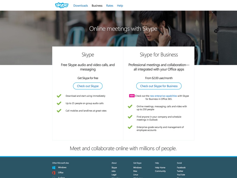 Skype provides cost effective and collaborative tools for businesses of any size