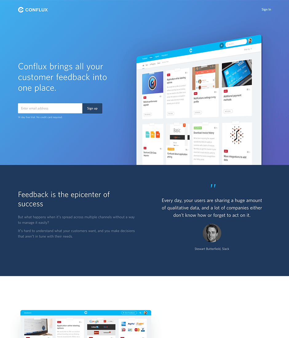 Conflux Product Landing Page