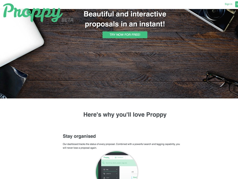 Proppy - Write beautiful and interactive proposals in no time at all