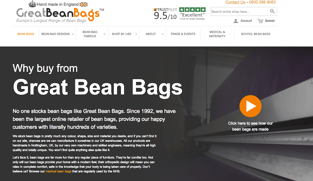 bean-bag-landing-page