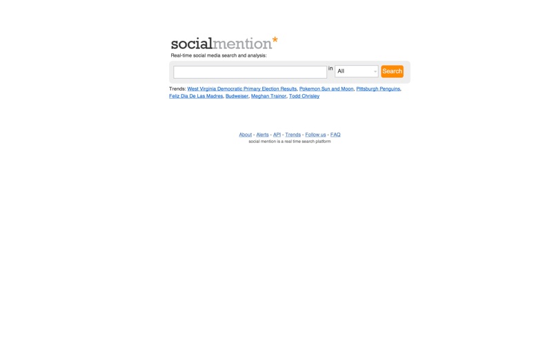 Social Mention is a social media search engine that searches user-generated content such as blogs, comments, bookmarks, events, news, videos, and microblogging services.