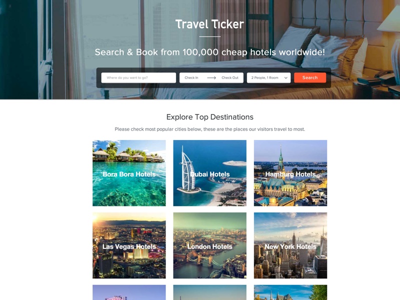 Find and book cheap hotels with Travel Ticker from over 100,000 hotels worldwide. Travel Ticker searches hundreds of top travel sites and finds only the best prices for you.