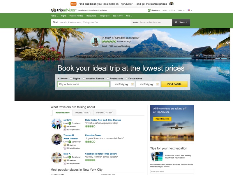 World's Largest Travel Site. 200 million+ unbiased traveler reviews. Search 200+ sites to find the best hotel prices.