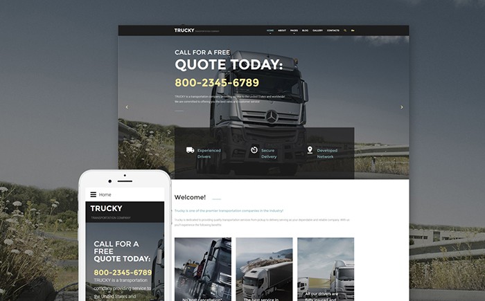 Trucky: Safe Transportation Service Joomla Template