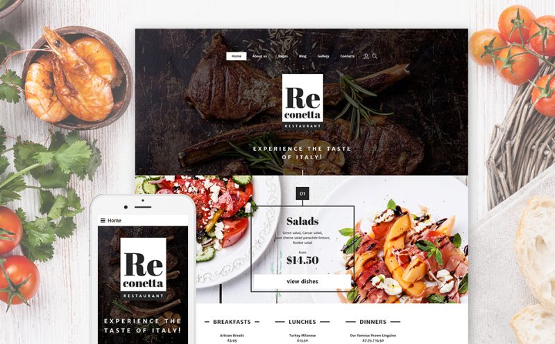 Re conetta: Gorgeous Restaurant Joomla Template