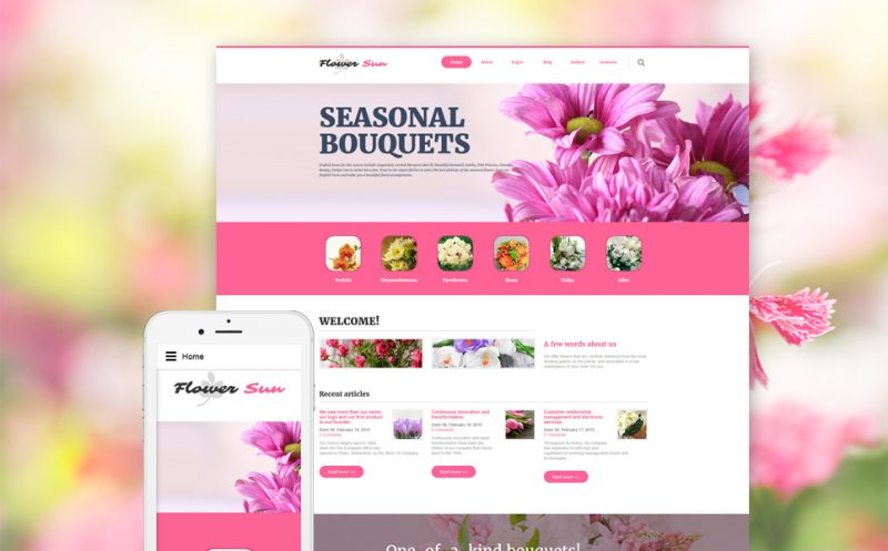 Flower Sun: Fresh Bouquets Joomla Template