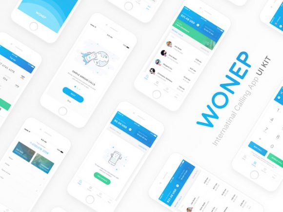 Free Sketch UI kit for calling apps