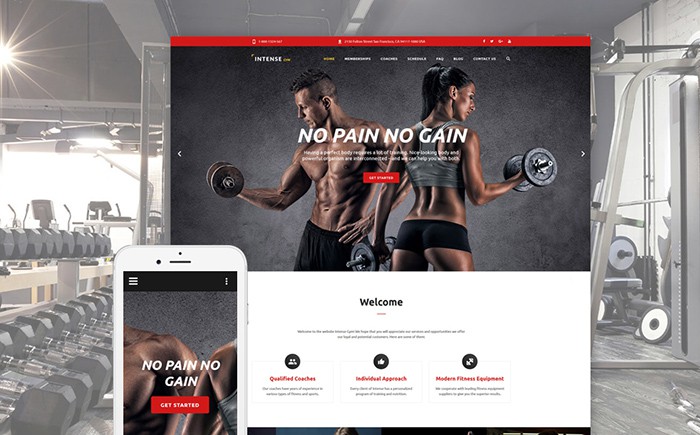 Intense Gym Website Template