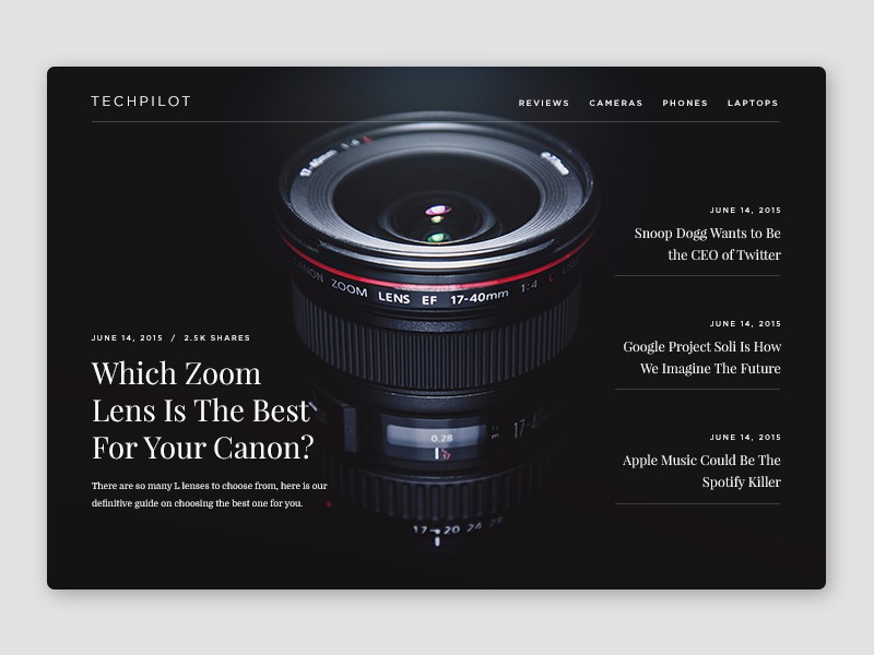 TechPilot Homepage by Oliur