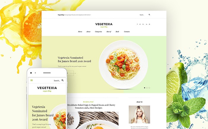 Vegetarian Restaurant Blog WordPress Theme