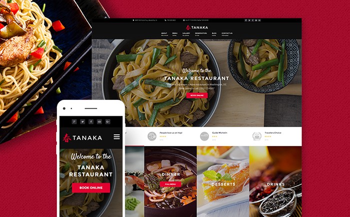 Tanaka - Japanese Restaurant WordPress Theme