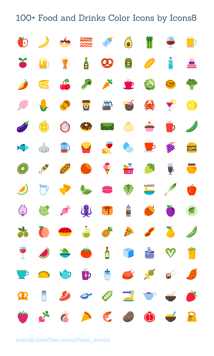 1 100 Free Pixel Perfect Food Icons Inspirationfeed