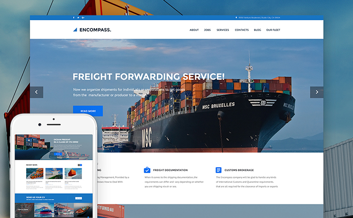 Encompass - Transportation Maritime WordPress Theme