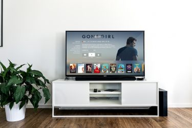 television standing in the living room