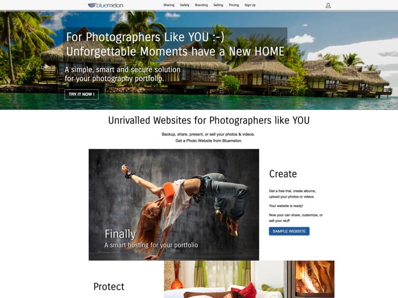 Professional photo hosting and sharing. Create your own photography website, sell photo and video downloads online. Free plan.