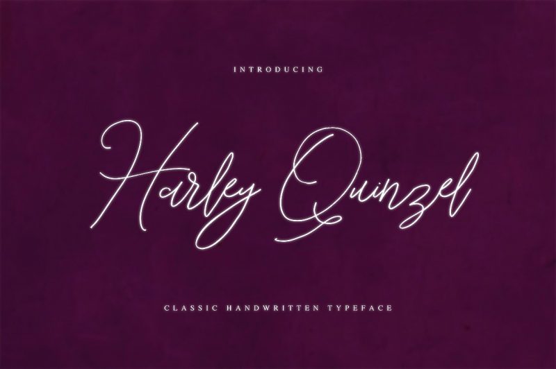 Harley Quinzel font is a hand-made font created by using thick marker.