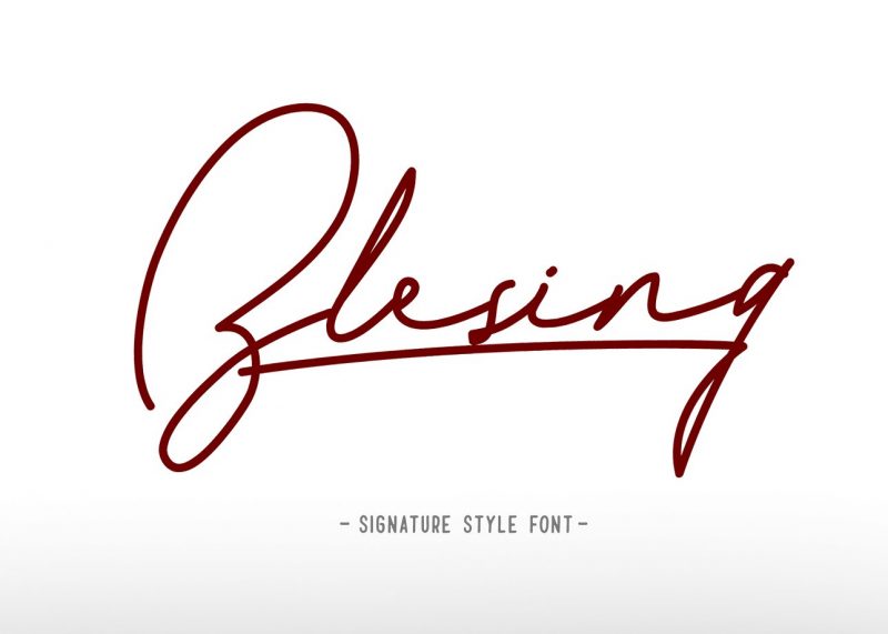  Blesing signature style - Script Like Save Blesing signature style - Script - 1 Blesing signature style - Script - 2 Blesing signature style - Script - 3 Blesing signature style - Script - 4 Blesing signature style - Script - 5 Blesing signature style - Script - 6 Introduce Blesing signature font from Qiwbrother studio.