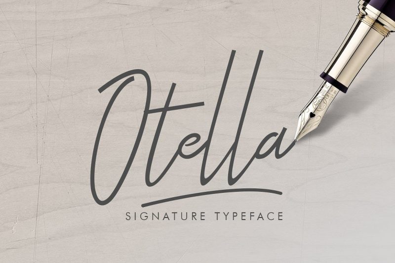 Introducing Otella Signature Typeface - a font that is very fresh and unique style handmade.