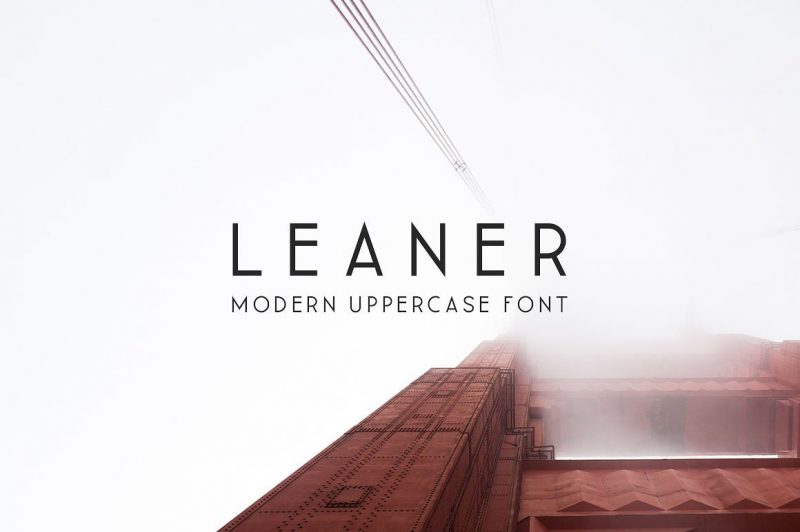 "Leaner" is uppercase sans-serif typeface.